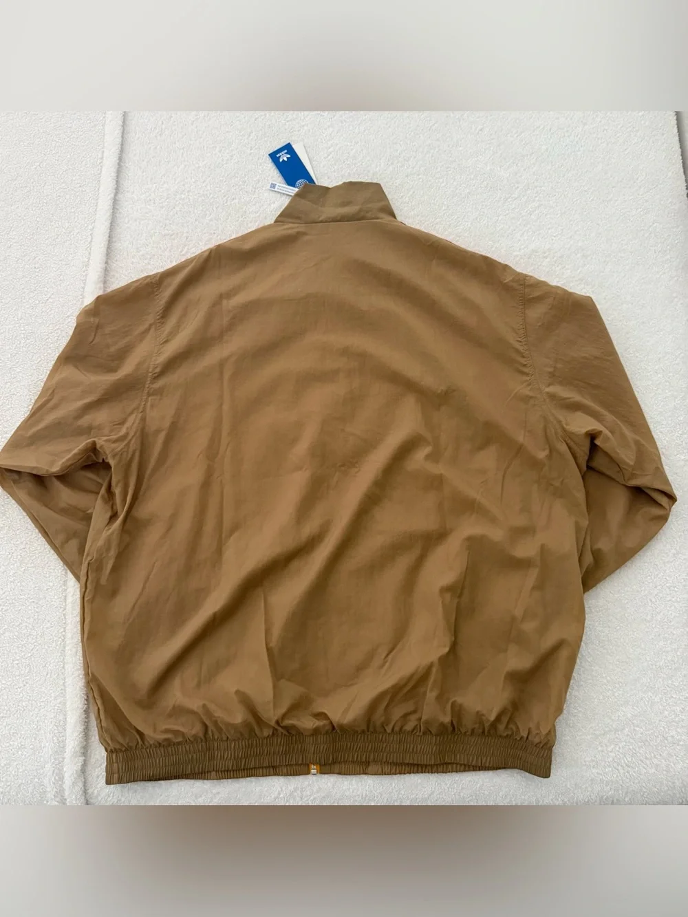 adidas Brown Windbreaker Jacket with Red Stripes